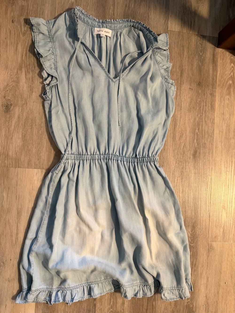 Bella Dahl chambray ruffle dress